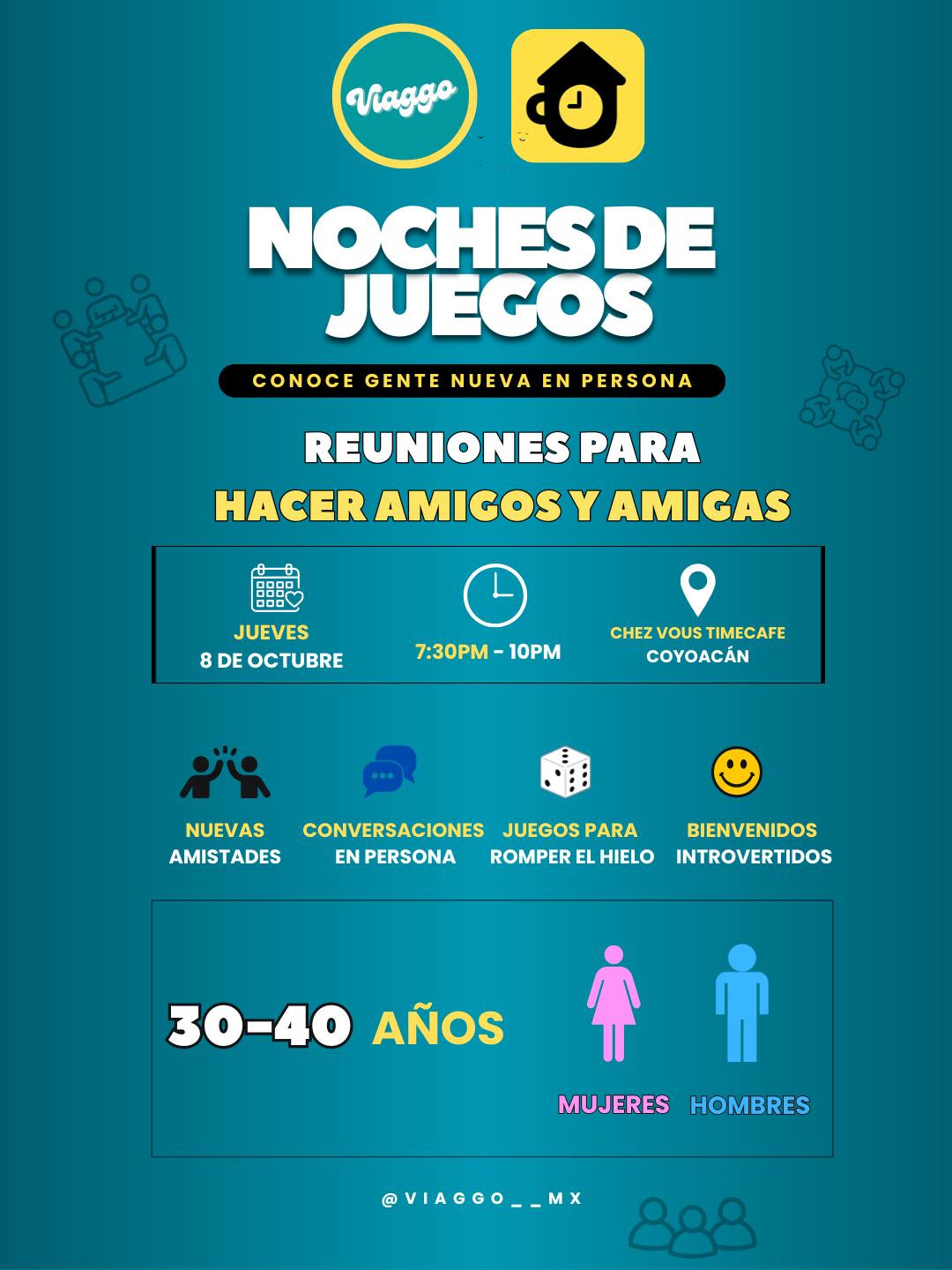 NOCHES DE JUEGOS 30-40 AÑOS PARA HACER AMIGOS Y AMIGAS