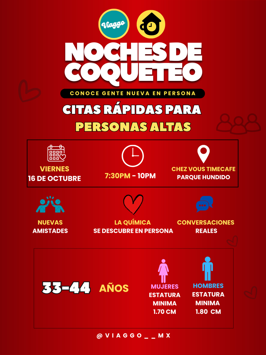 33-44 AÑOS PERSONAS ALTAS CITAS RAPIDAS NOCHES DE COQUETEO