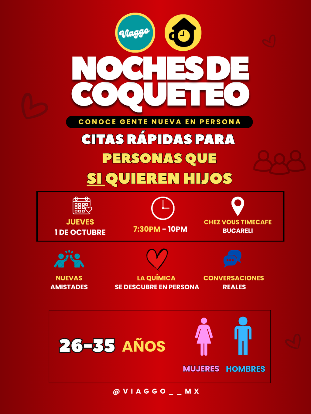 26-35 AÑOS SI QUIEREN HIJOS CITAS RAPIDAS NOCHES DE COQUETEO