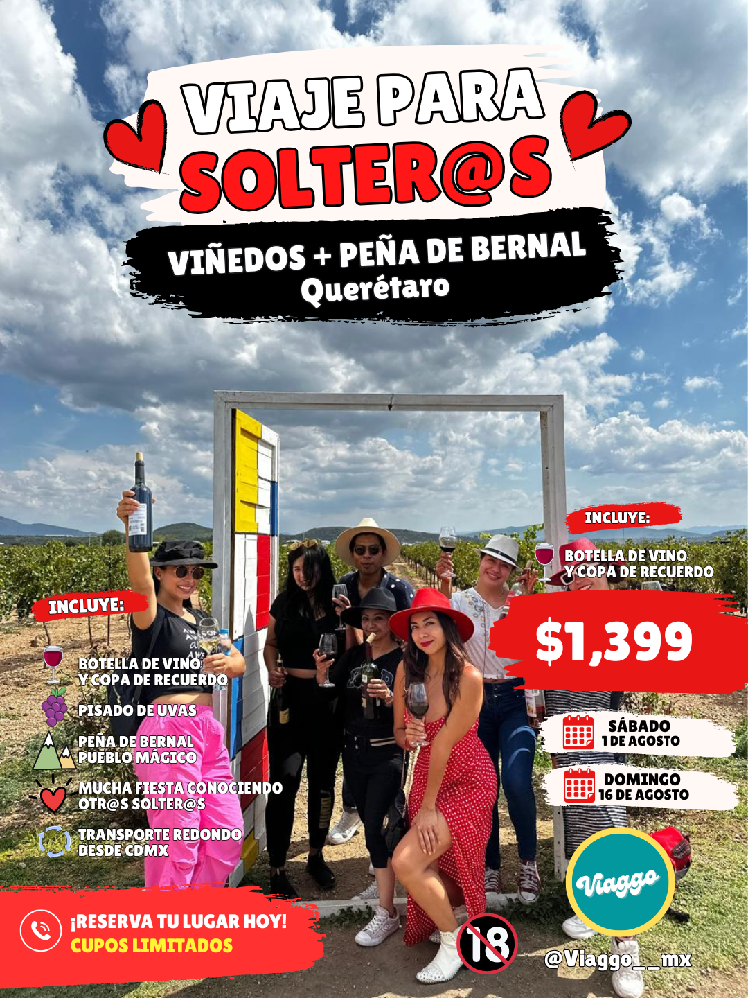 VIAJE PARA SOLTEROS- VIÑEDOS Y PEÑA DE BERNAL