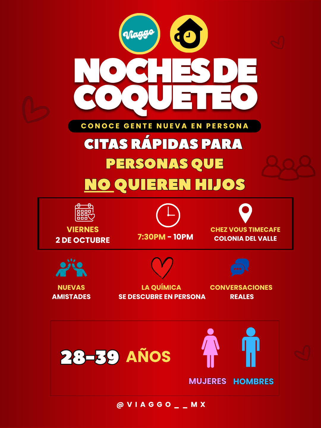 28-39 AÑOS NO QUIEREN HIJOS CITAS RAPIDAS NOCHES DE COQUETEO