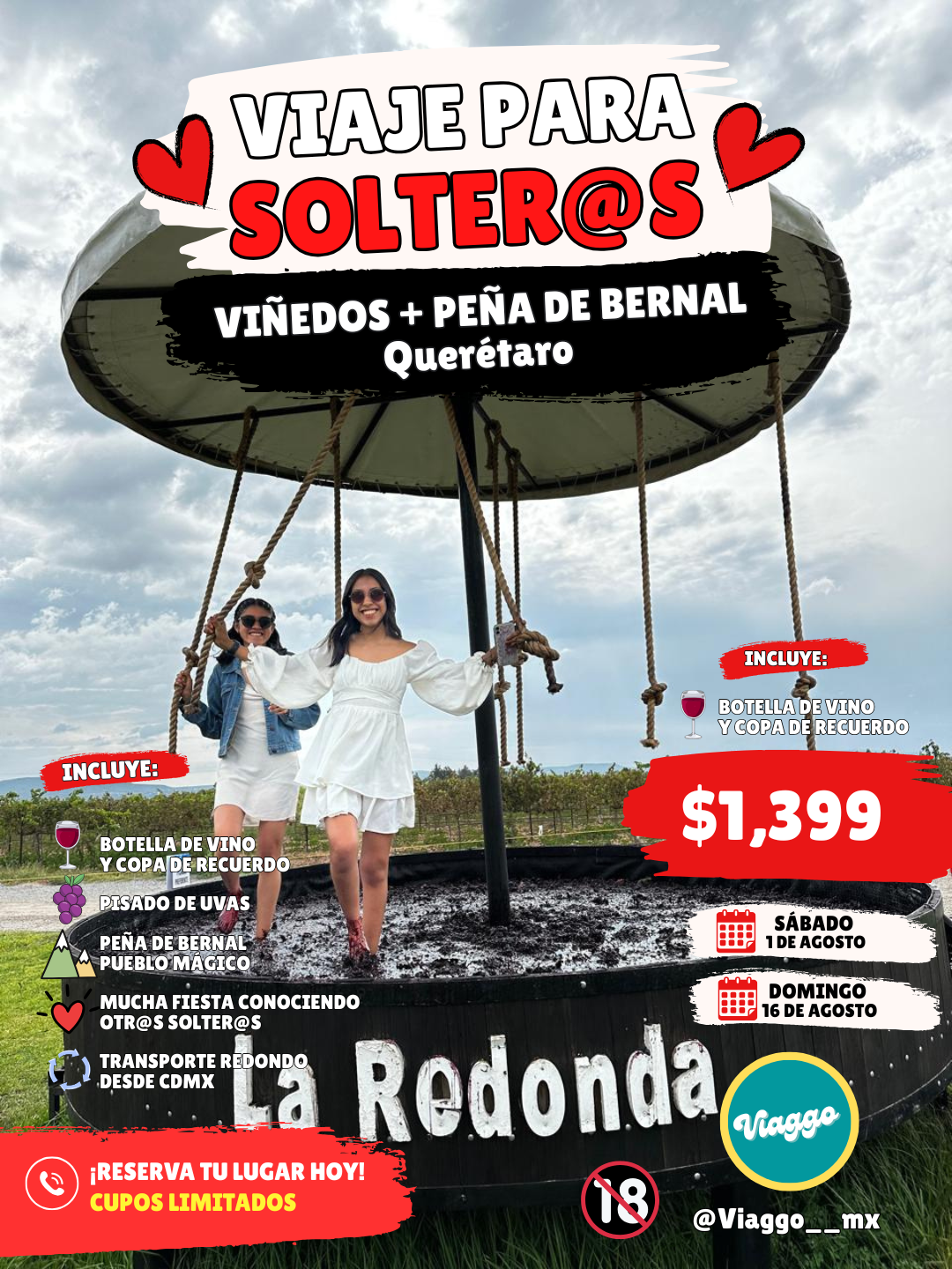 VIAJE PARA SOLTEROS- VIÑEDOS Y PEÑA DE BERNAL