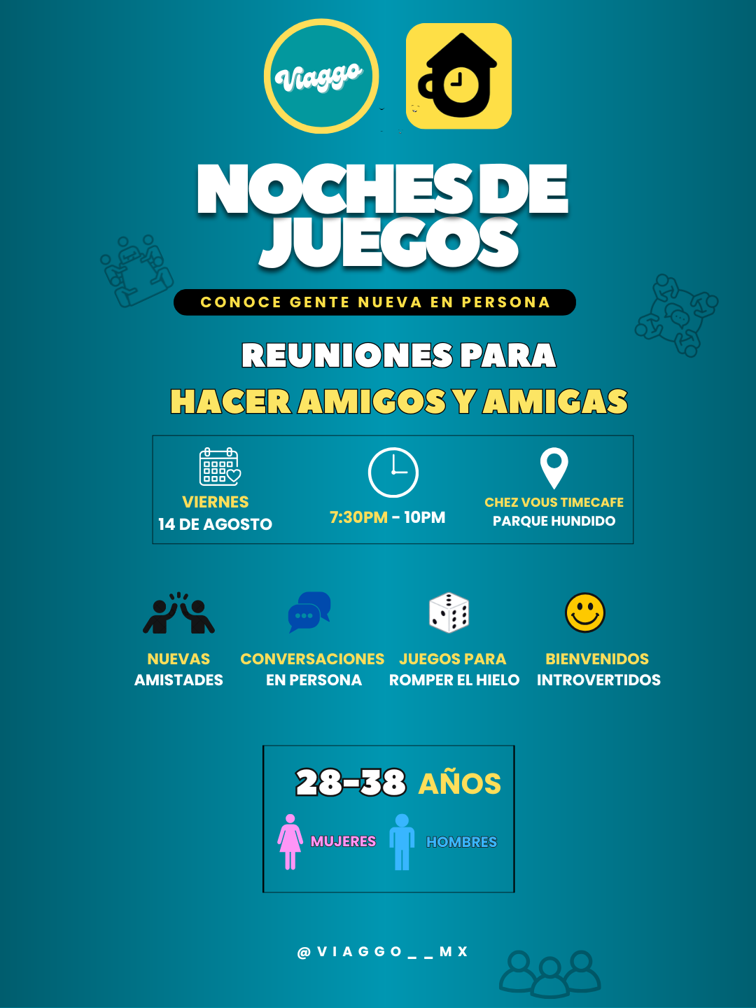 NOCHES DE JUEGOS 28-38 AÑOS PARA HACER AMIGOS Y AMIGAS