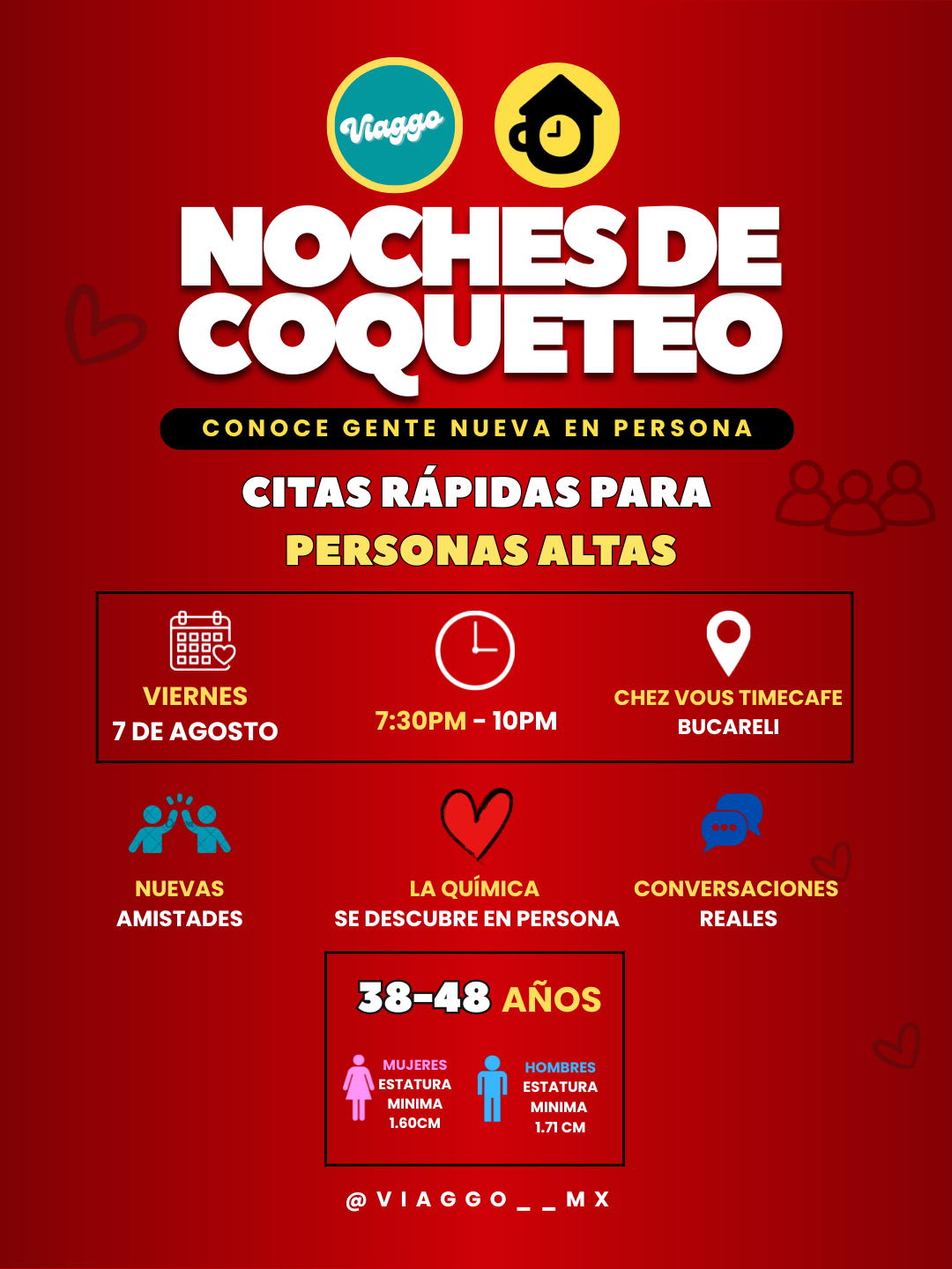 CITAS RAPIDAS 38-48 AÑOS PERSONAS ALTAS NOCHES DE COQUETEO