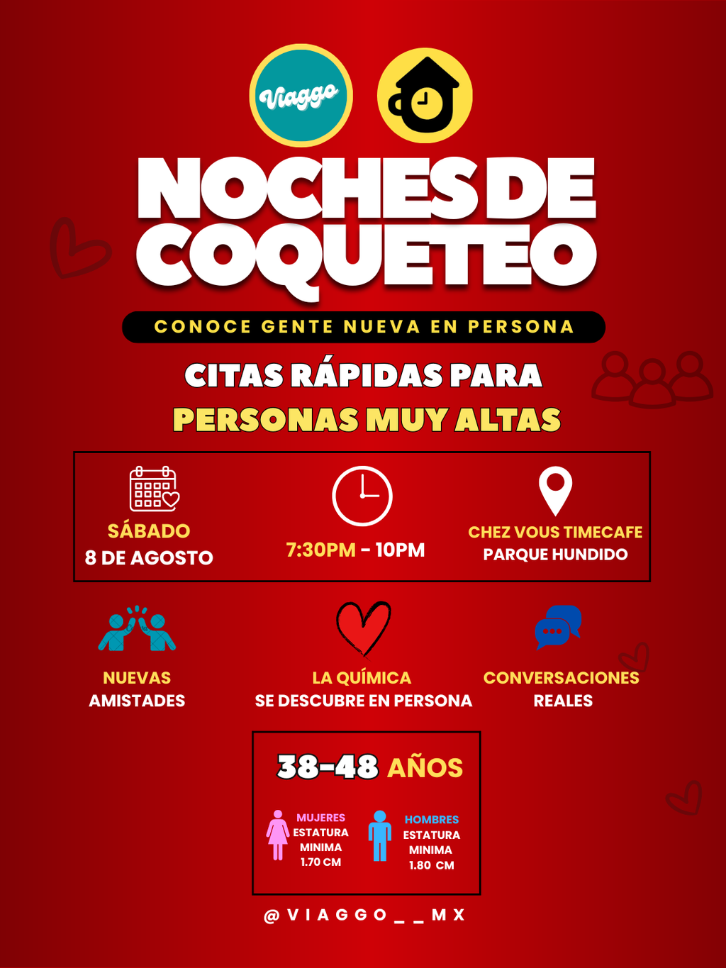 CITAS RAPIDAS 38-48 AÑOS PERSONAS MUY ALTAS NOCHES DE COQUETEO