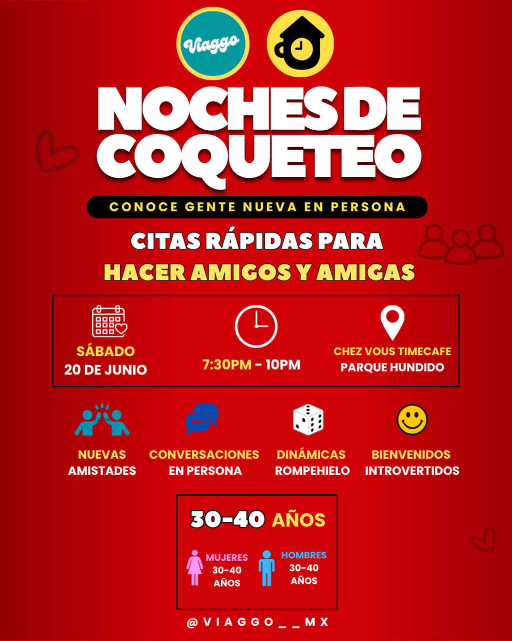 CITAS RAPIDAS 30-40 AÑOS PARA HACER AMIGOS NOCHES DE COQUETEO 20.06.26